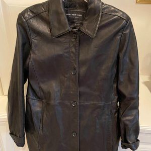 Marc New York Women's Black Leather Waist Coat